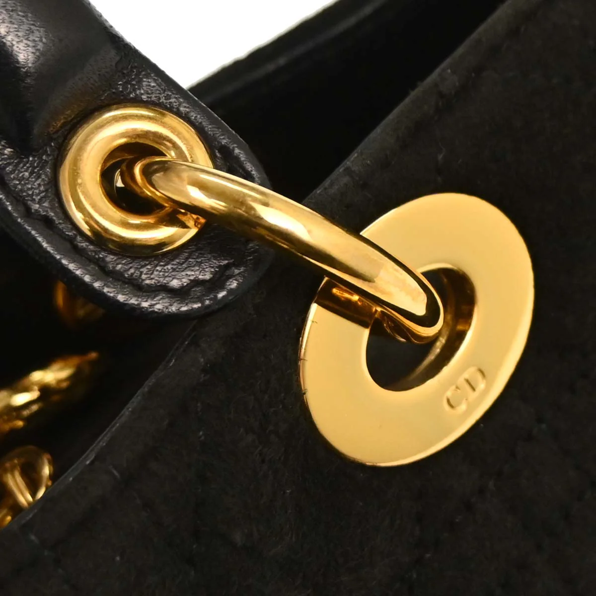 Christian Dior Black Suede Medium Lady Dior Cannage 2way Shoulder Handbag - Image 5