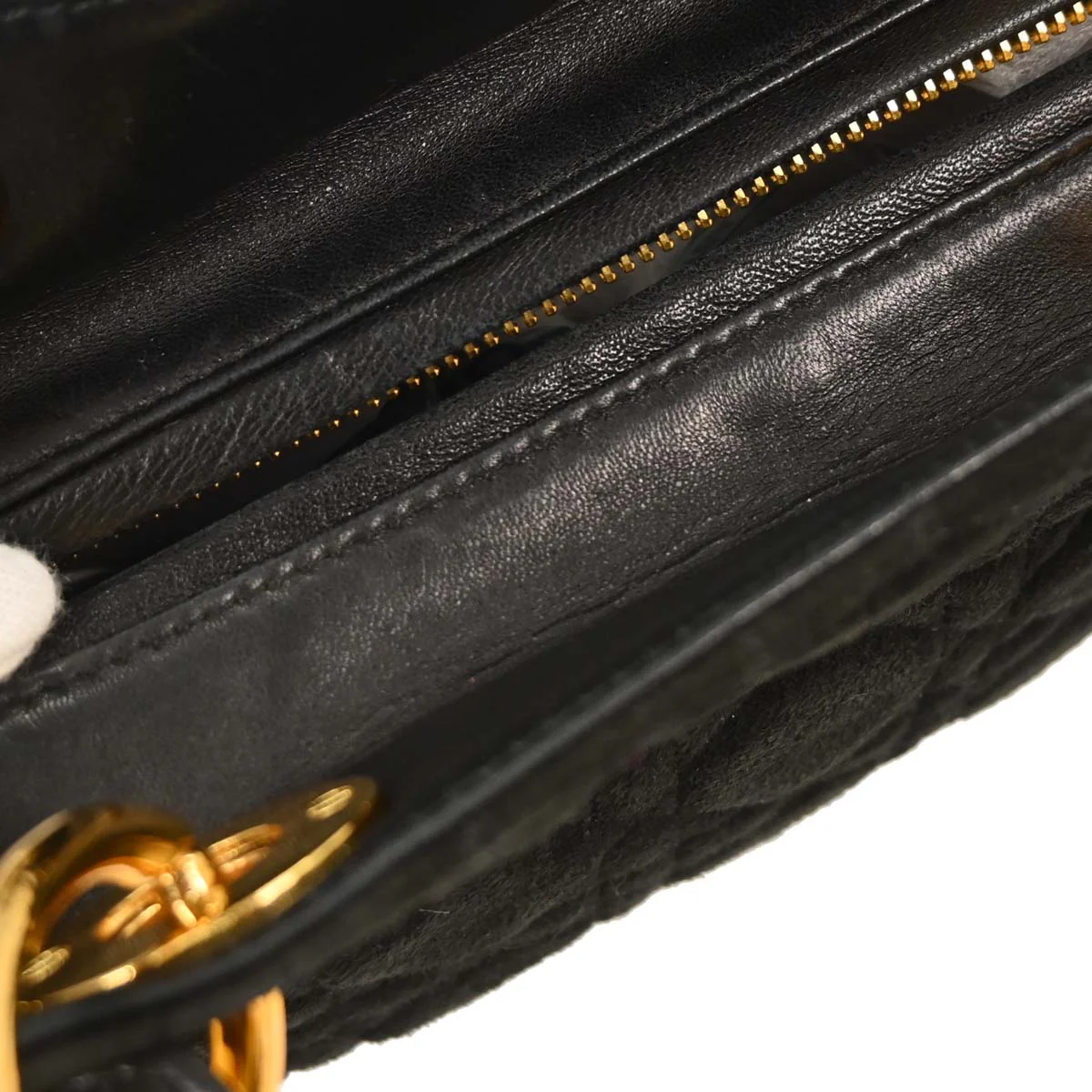 Christian Dior Black Suede Medium Lady Dior Cannage 2way Shoulder Handbag - Image 6