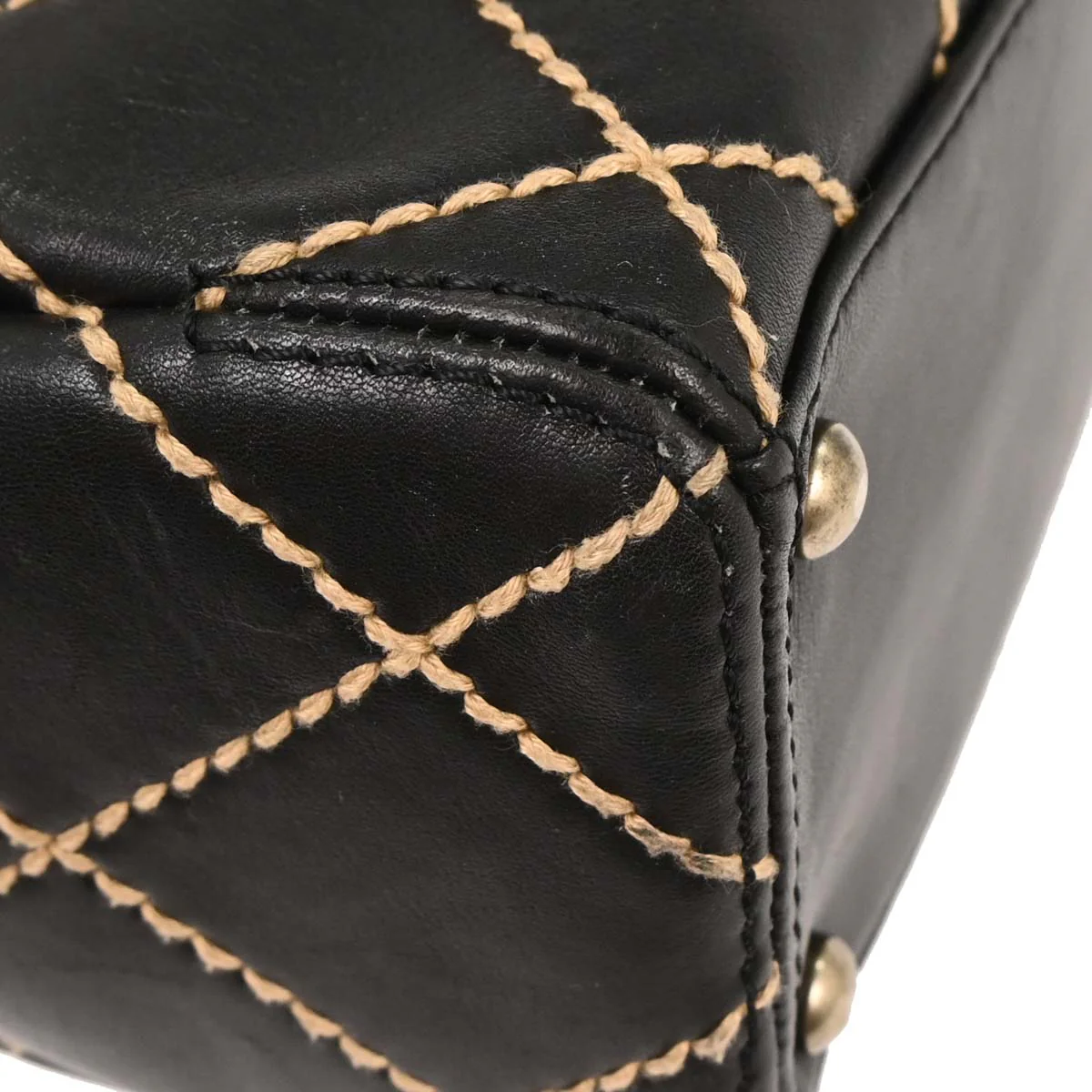 Chanel Black Calfskin Wild Stitch Handbag - Image 6