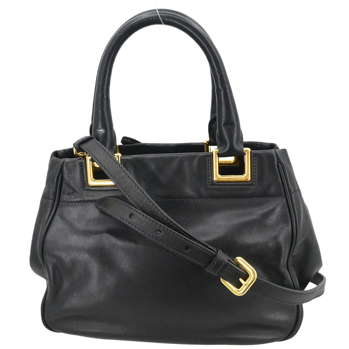 Prada Black Leather 2way Shoulder Handbag - Image 2
