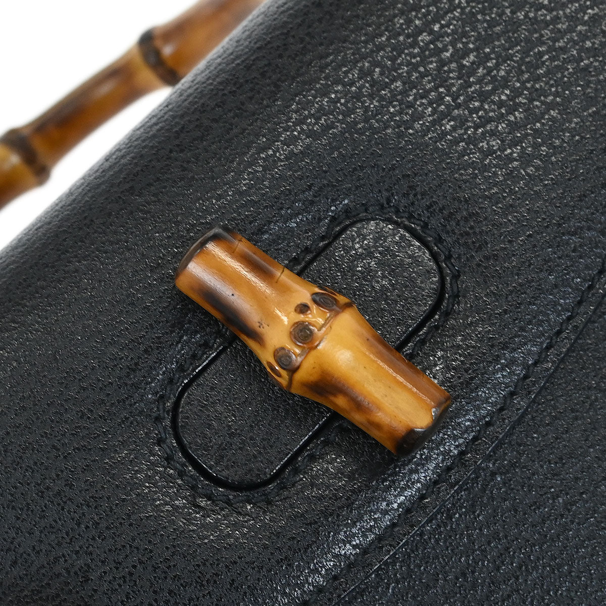 Gucci Black Pigskin Bamboo 2way Shoulder Handbag - Image 5