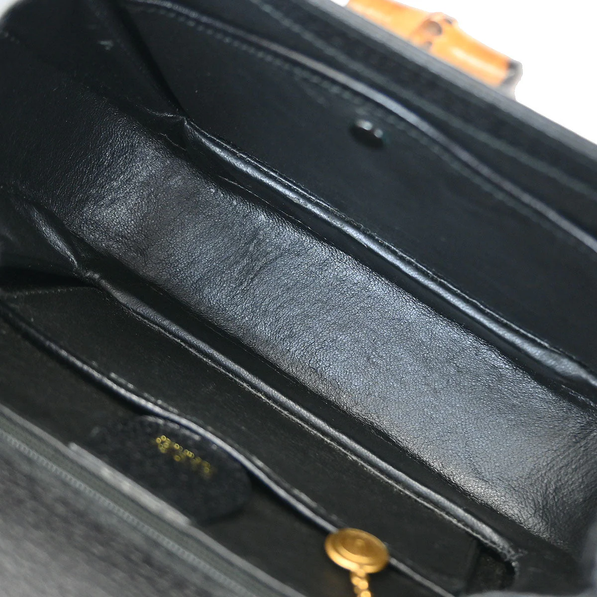 Gucci Black Pigskin Bamboo 2way Shoulder Handbag - Image 8