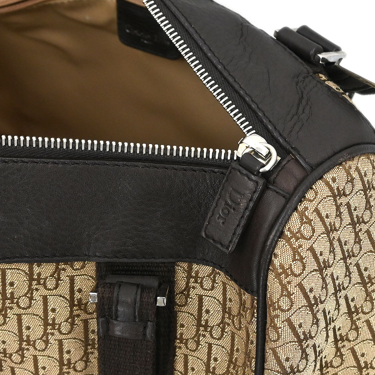 Christian Dior Beige Canvas Trotter Handbag - Image 7