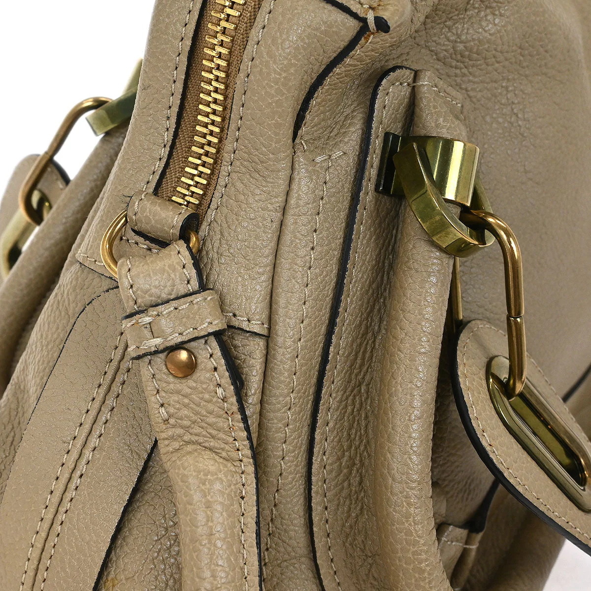 Chloe Beige Paraty 2way Shoulder Handbag - Image 7