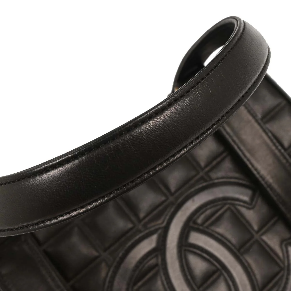 Chanel Black Lambskin Choco Bar Tote Shoulder Bag - Image 6