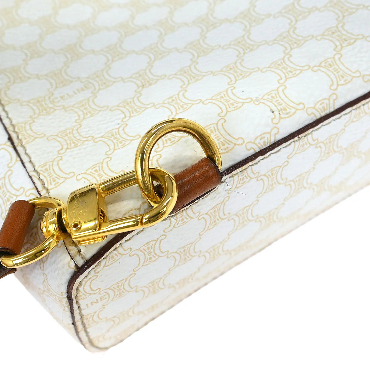 Celine White Brown Macadam Twin Backpack - Image 4