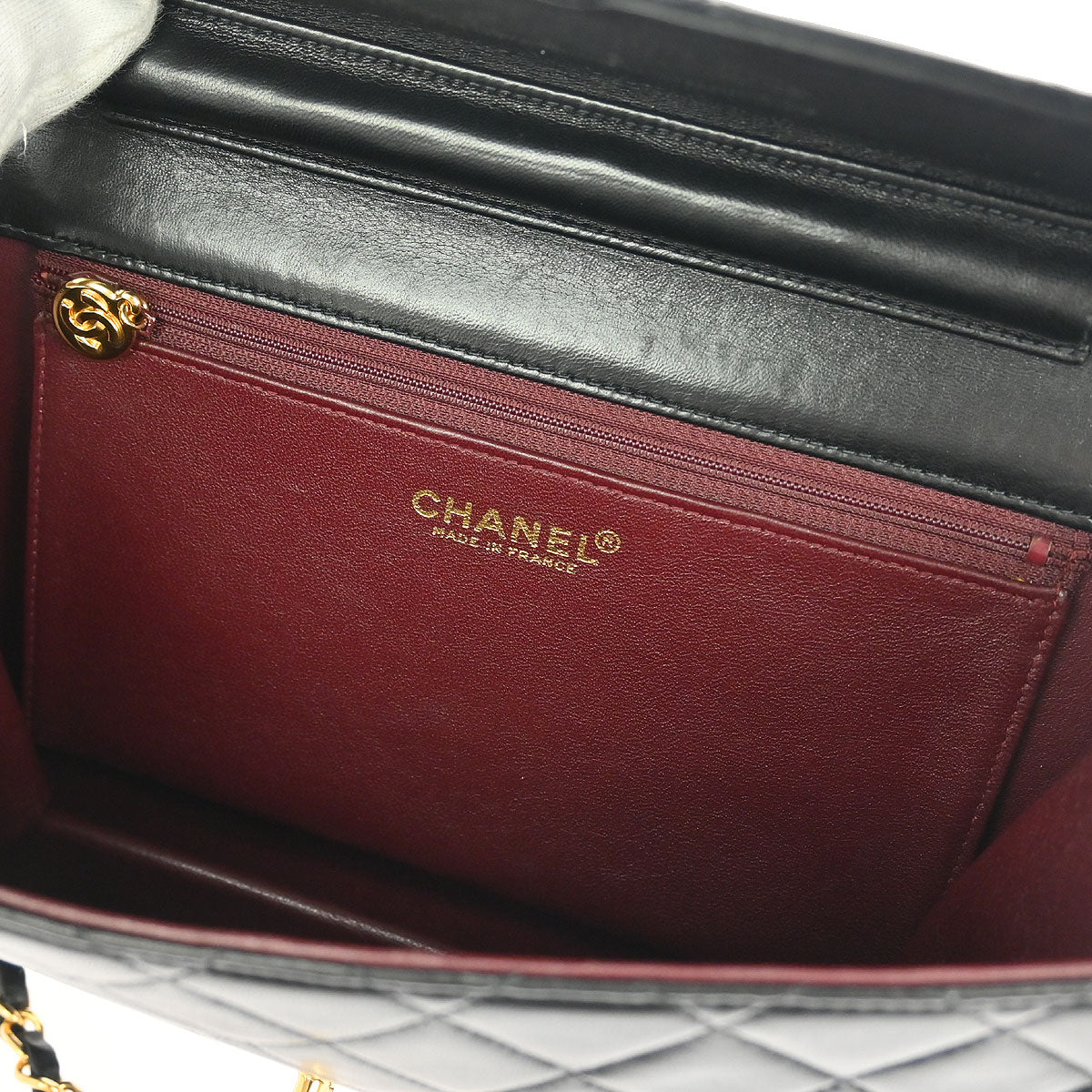 Chanel 2002-2003 Black Lambskin Turnlock Medium Half Flap Shoulder Bag - Image 8