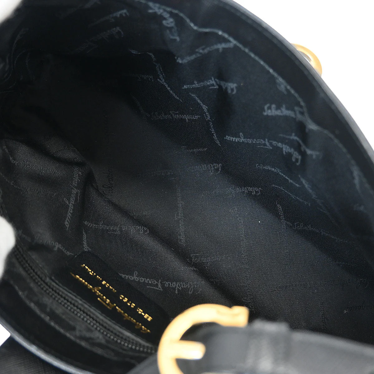 Salvatore Ferragamo Black Gancini Shoulder Bag - Image 8