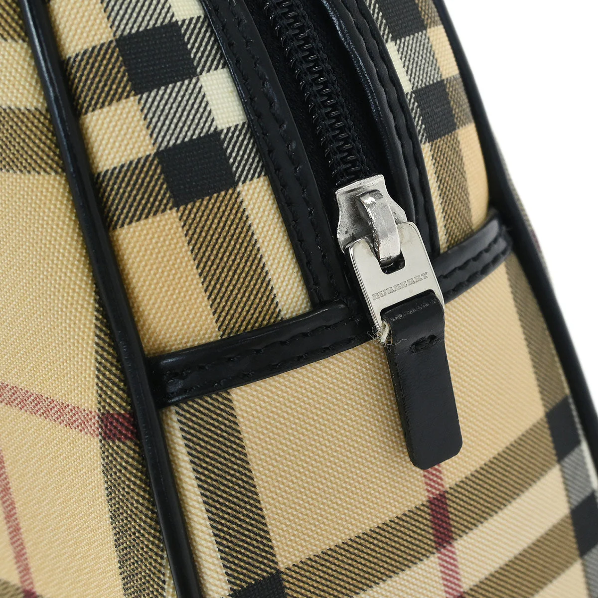 Burberry Beige Black Burberry Check Handbag - Image 6