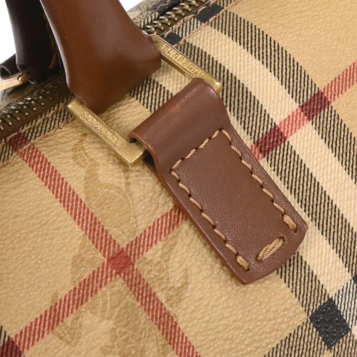 Burberry Beige House Check Duffle Handbag - Image 4