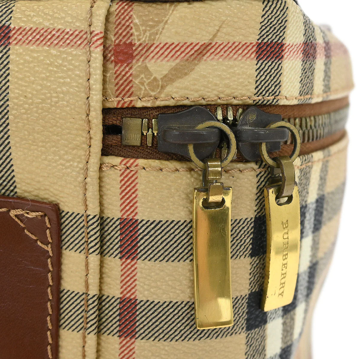 Burberry Beige Brown House Check Vanity Handbag - Image 5