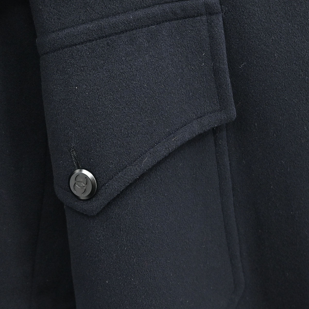 Chanel Double Breasted Coat Black #38 - Image 5