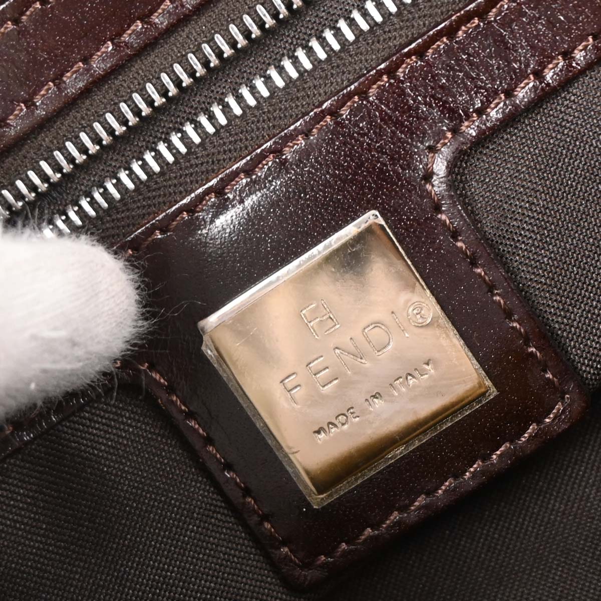 Fendi Brown Corduroy Handbag - Image 9