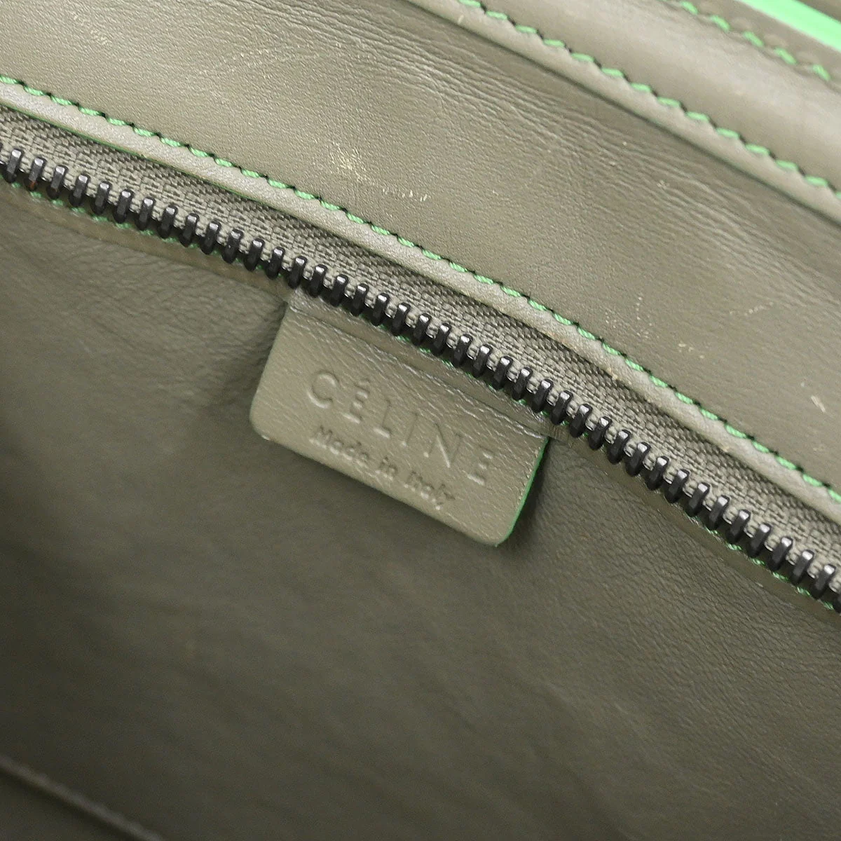 Celine Green Leather Nano Luggage 2way Shoulder Tote Bag - Image 10