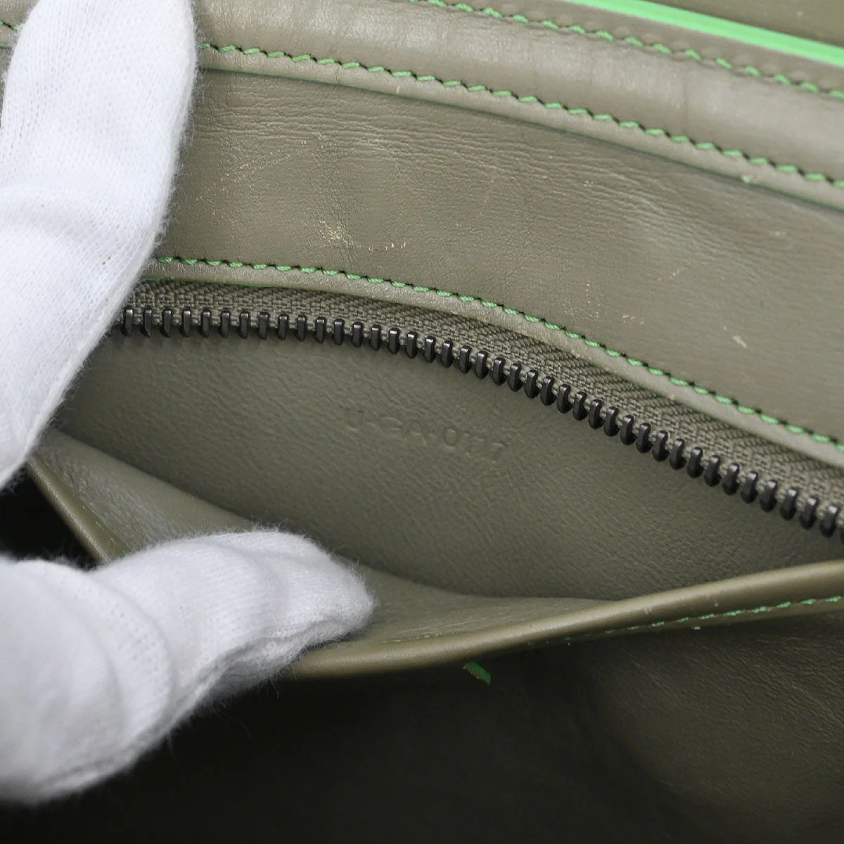 Celine Green Leather Nano Luggage 2way Shoulder Tote Bag - Image 11