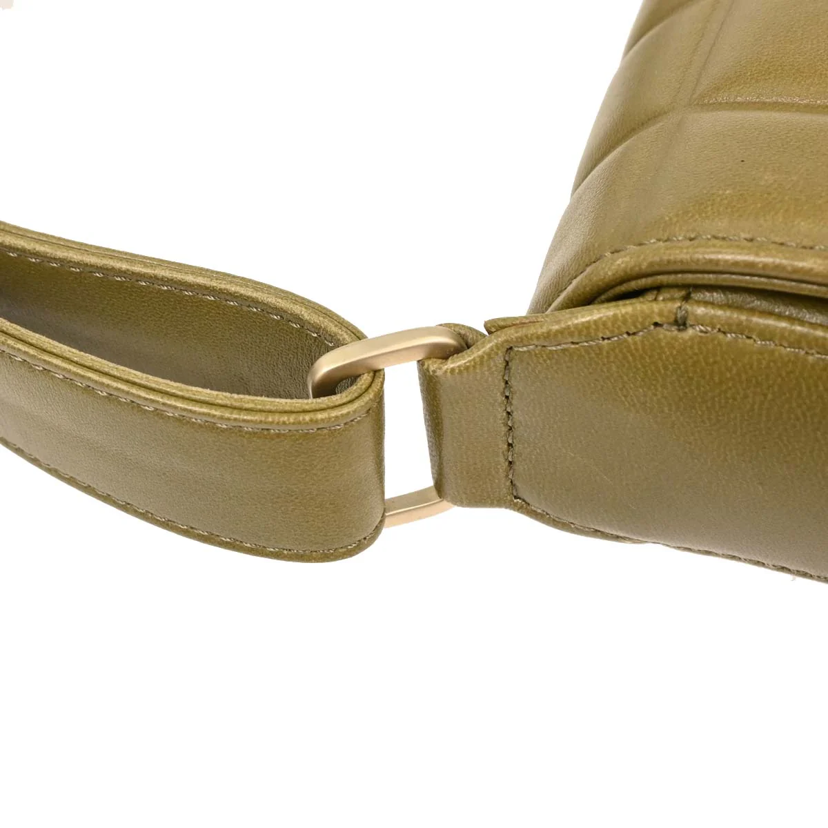 Chanel 2003-2004 Olive Lambskin Choco Bar Shoulder Bag - Image 6