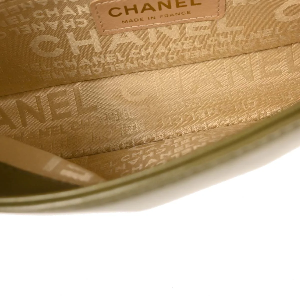 Chanel 2003-2004 Olive Lambskin Choco Bar Shoulder Bag - Image 8