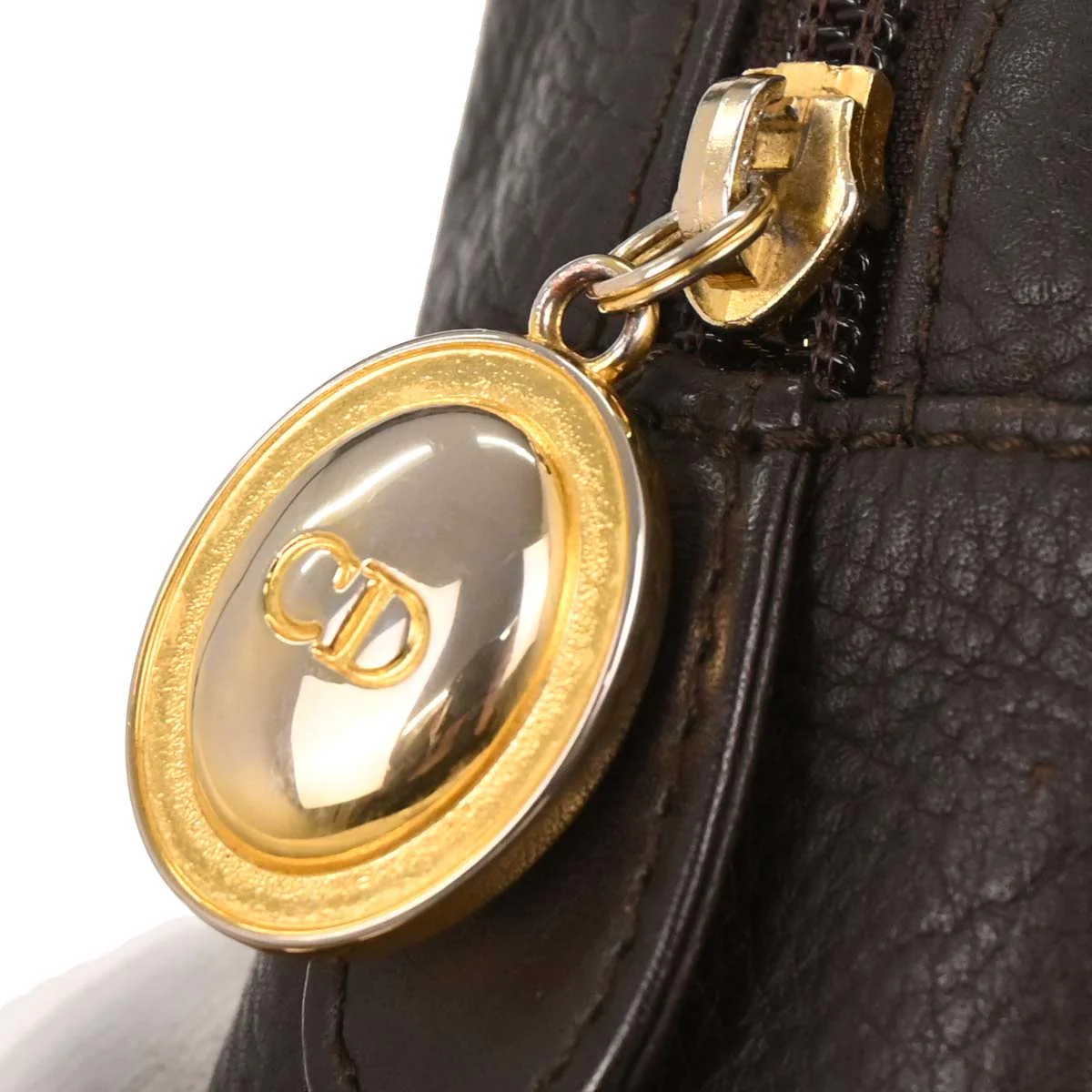 Christian Dior Brown Leather Handbag - Image 6