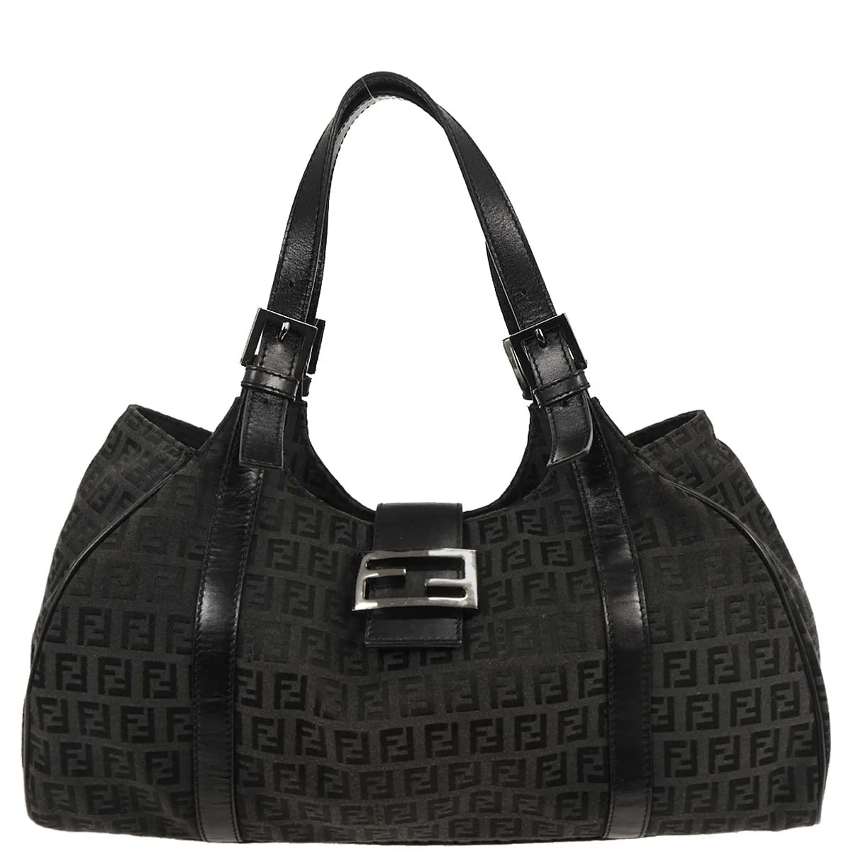 Fendi Black Zucchino Tote Bag
