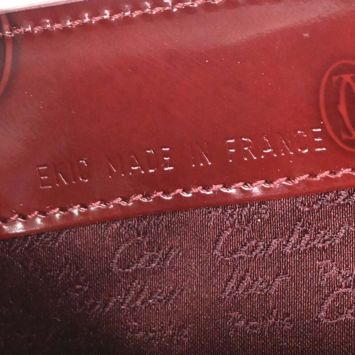 Cartier Bordeaux Patent Leather Happy Birthday Handbag - Image 11