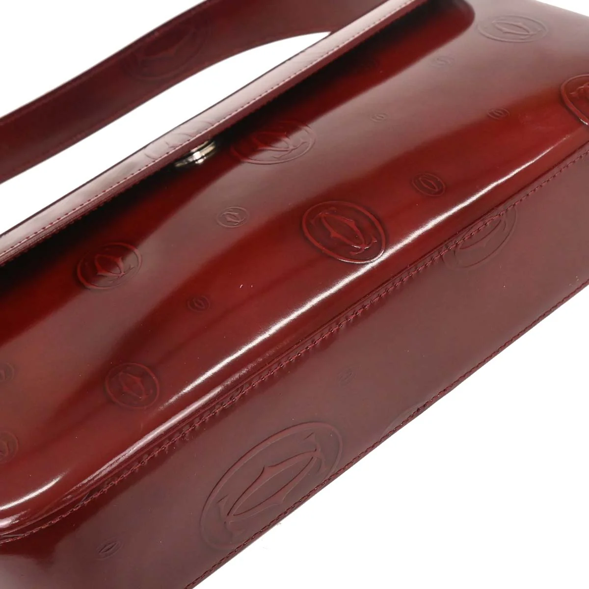 Cartier Bordeaux Patent Leather Happy Birthday Handbag - Image 3