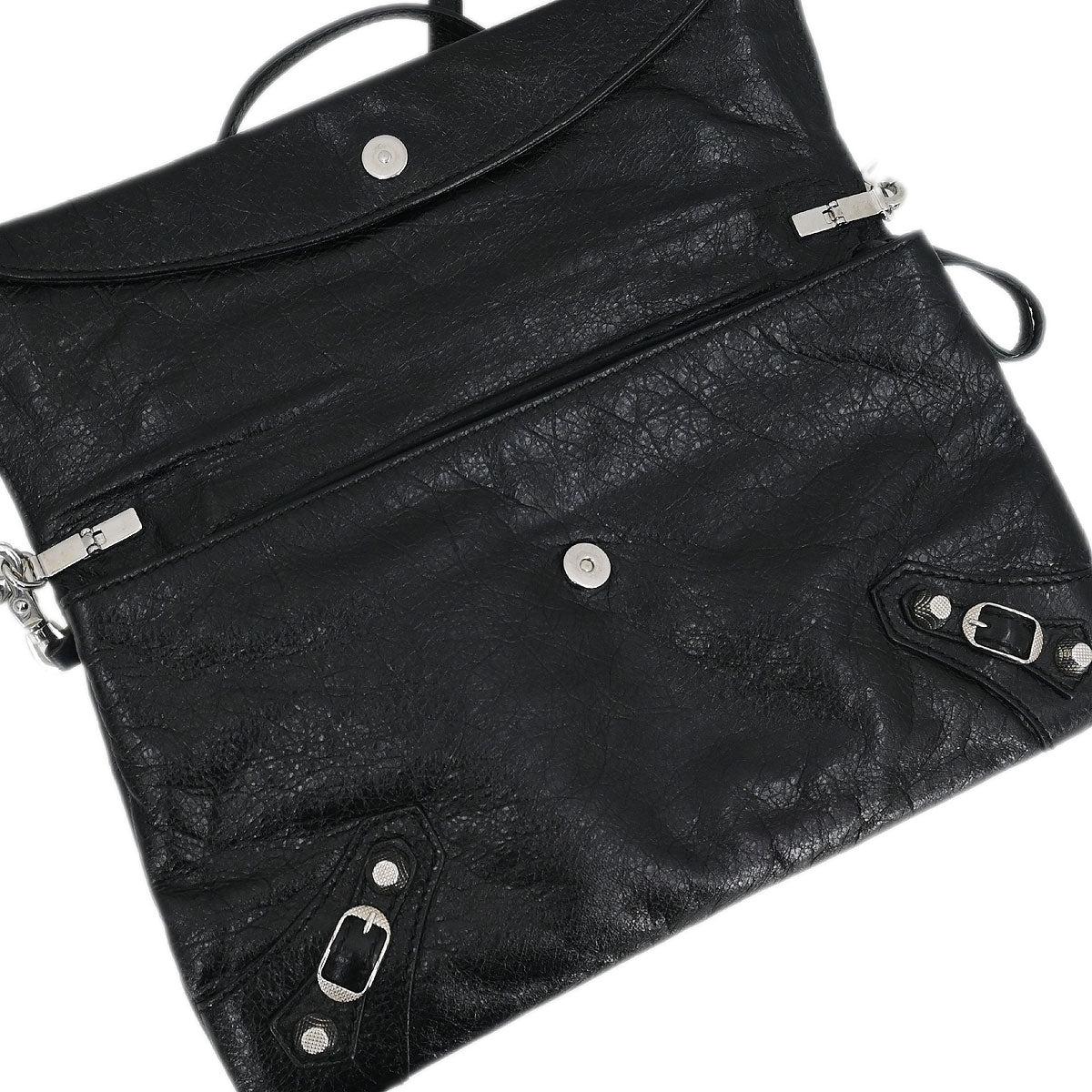 Balenciaga Black Leather Envelope Shoulder Bag - Image 6