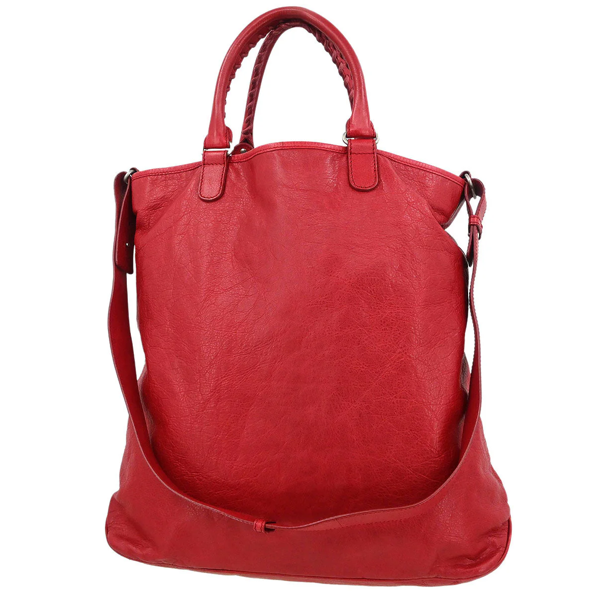 Balenciaga Red Lambskin Tote Bag - Image 2