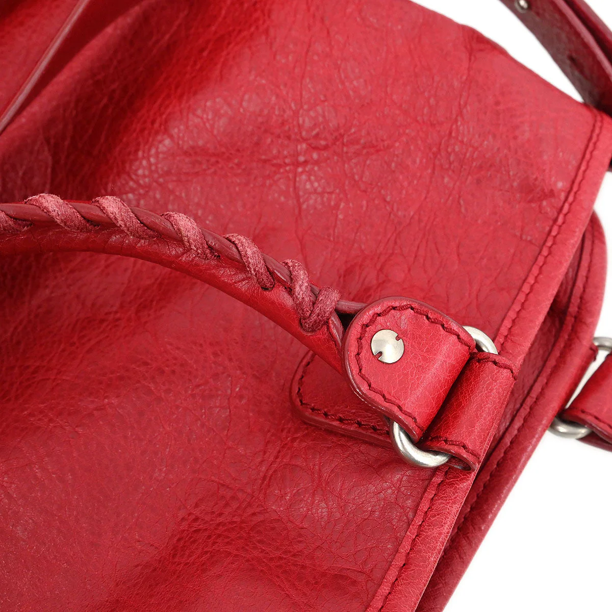 Balenciaga Red Lambskin Tote Bag - Image 6