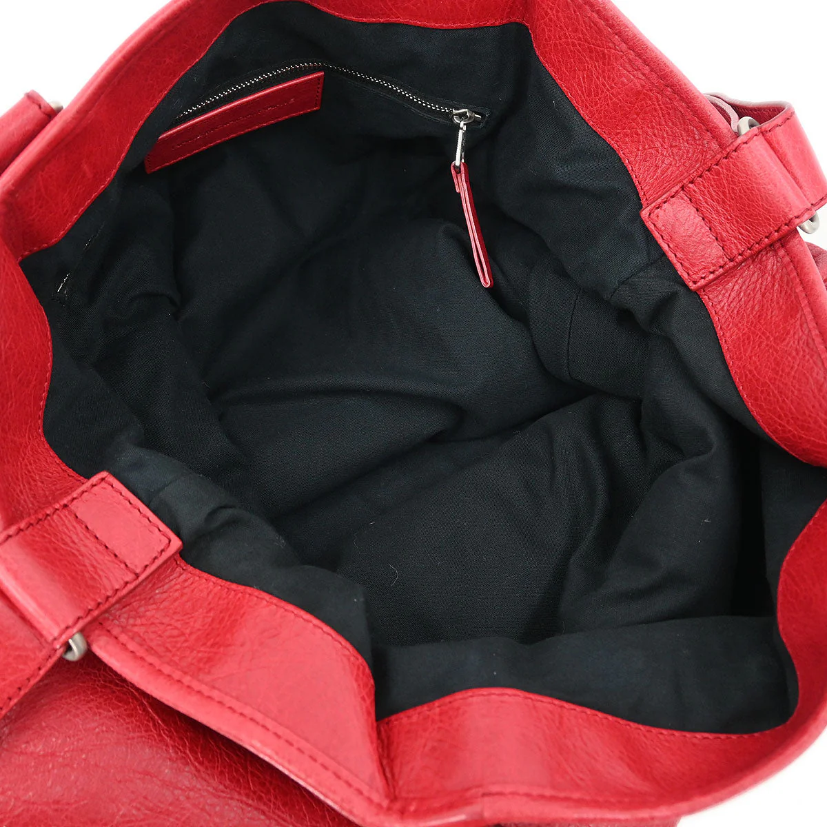 Balenciaga Red Lambskin Tote Bag - Image 8