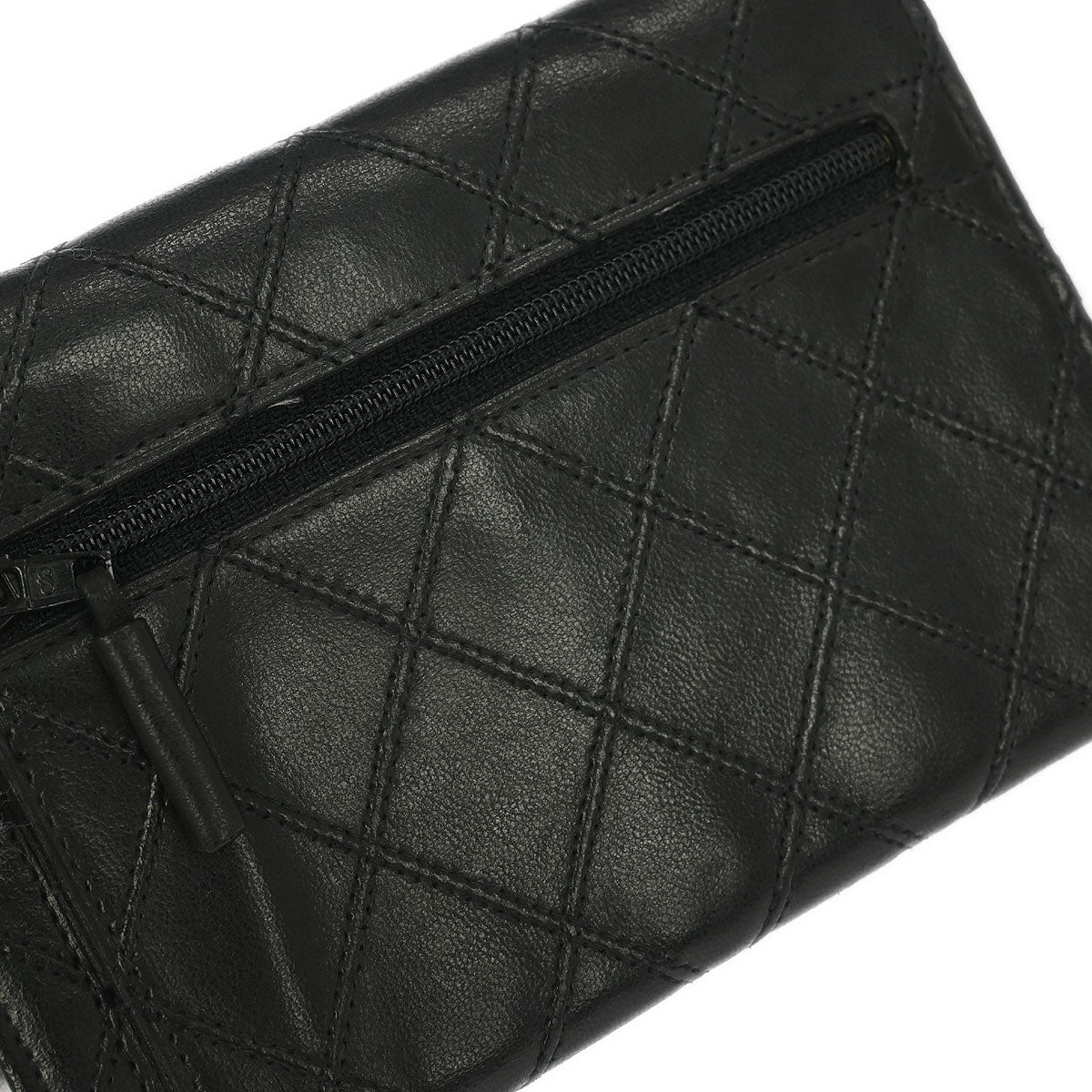 Chanel 1991-1994 Black Lambskin Bicolore Wallet Coin Purse - Image 4