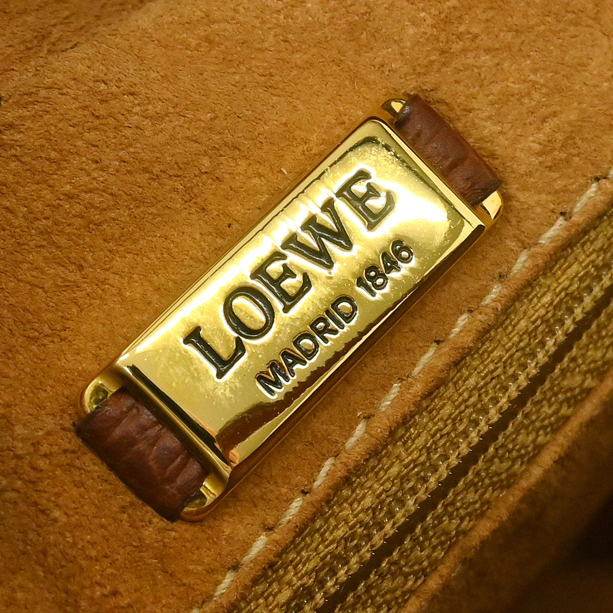 Loewe Brown Leather 2way Shoulder Handbag - Image 8