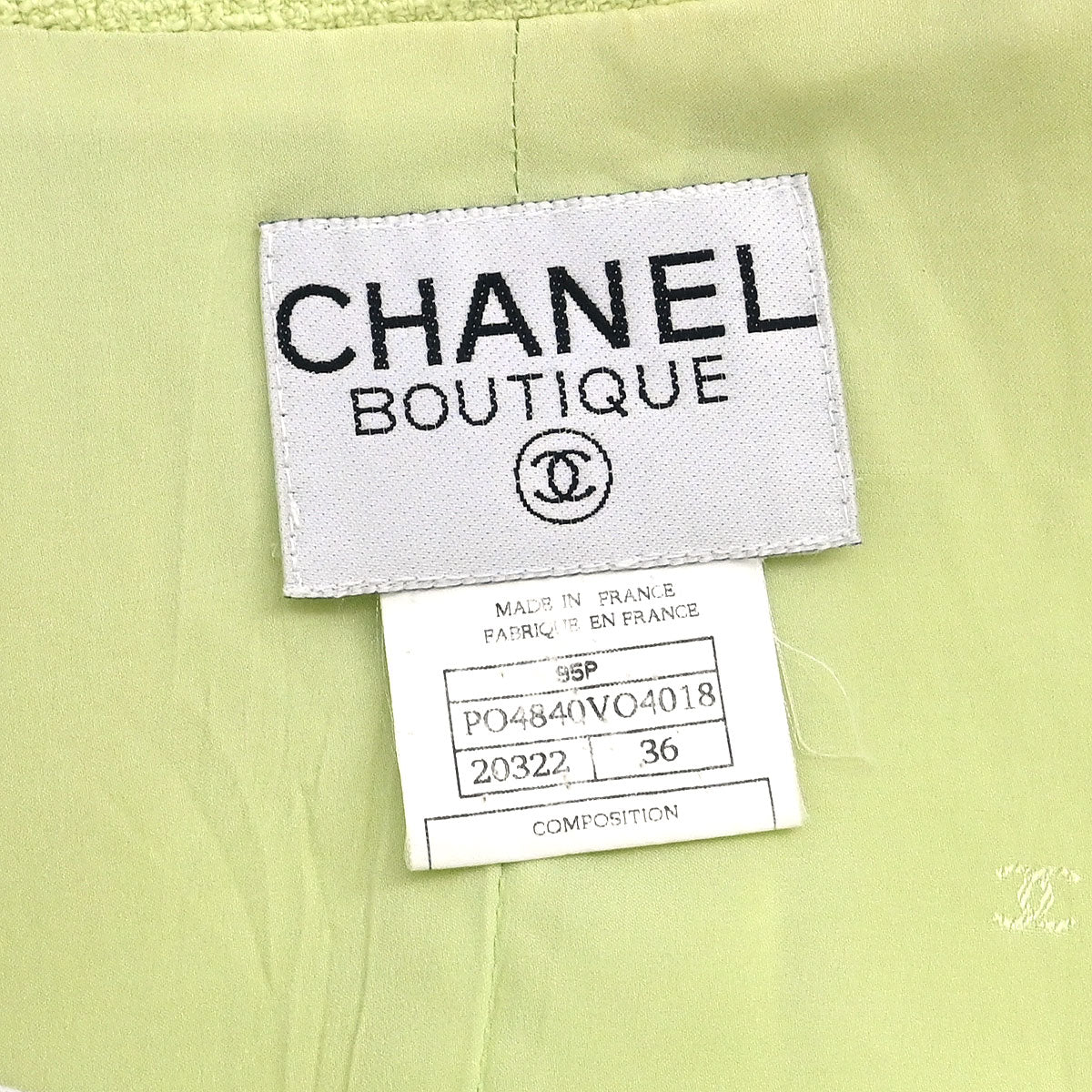 Chanel Single Breasted Collarless Jacket Light Green #36 - Image 10