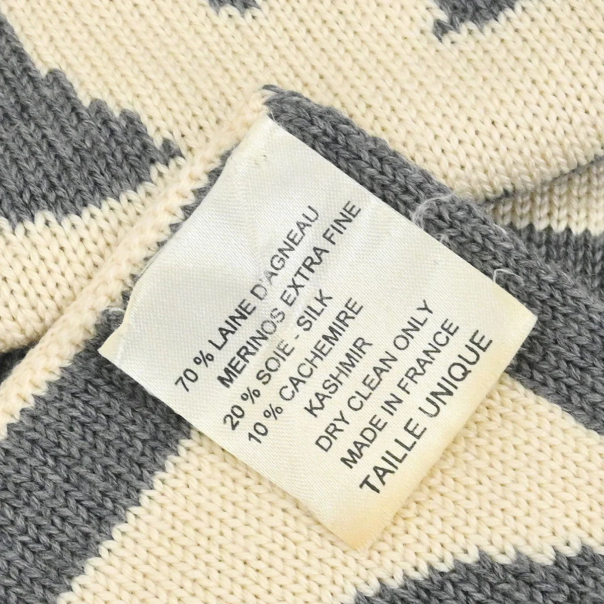 Chanel Sport Line Scarf Shawl Muffler White Gray Small Good - Image 4
