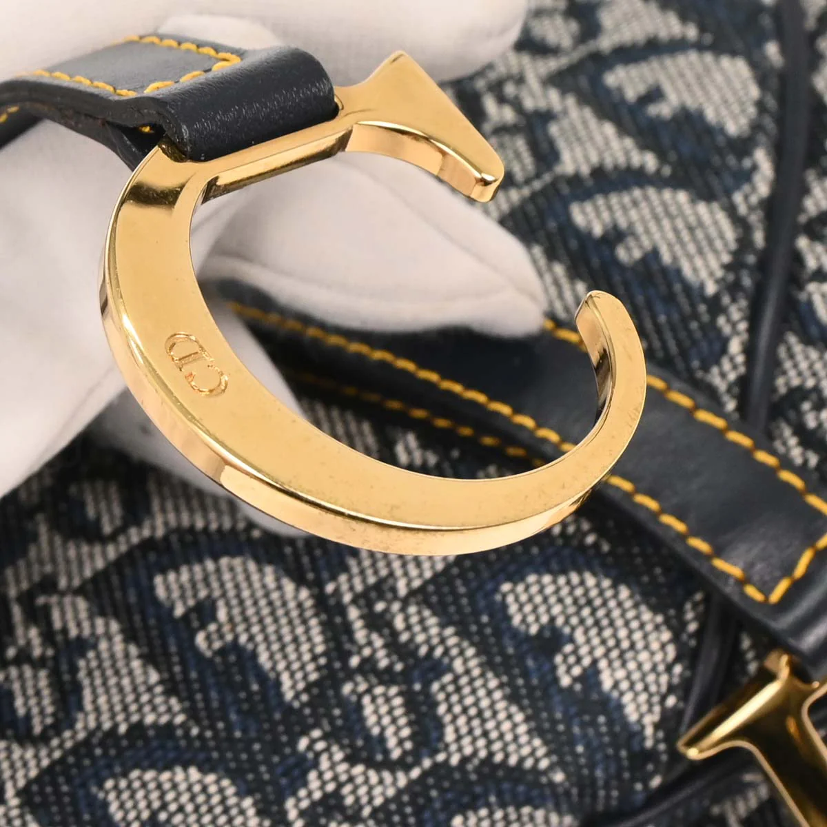 Christian Dior Navy Trotter Double Saddle Handbag - Image 6