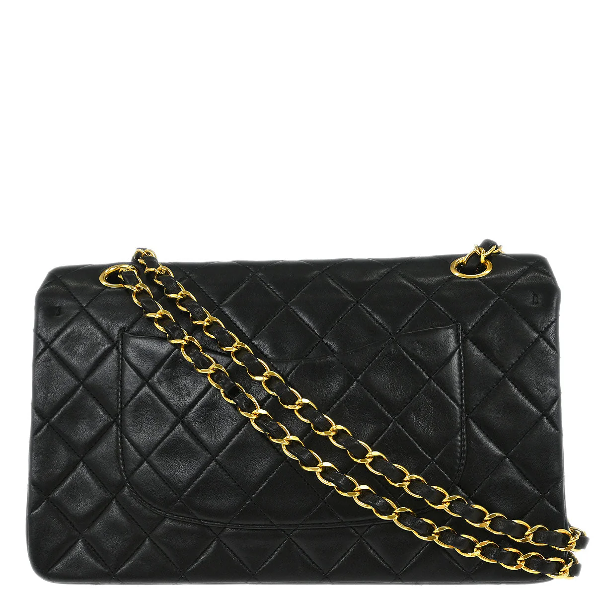 Chanel 1991-1994 Black Lambskin Medium Classic Double Flap Shoulder Bag - Image 2