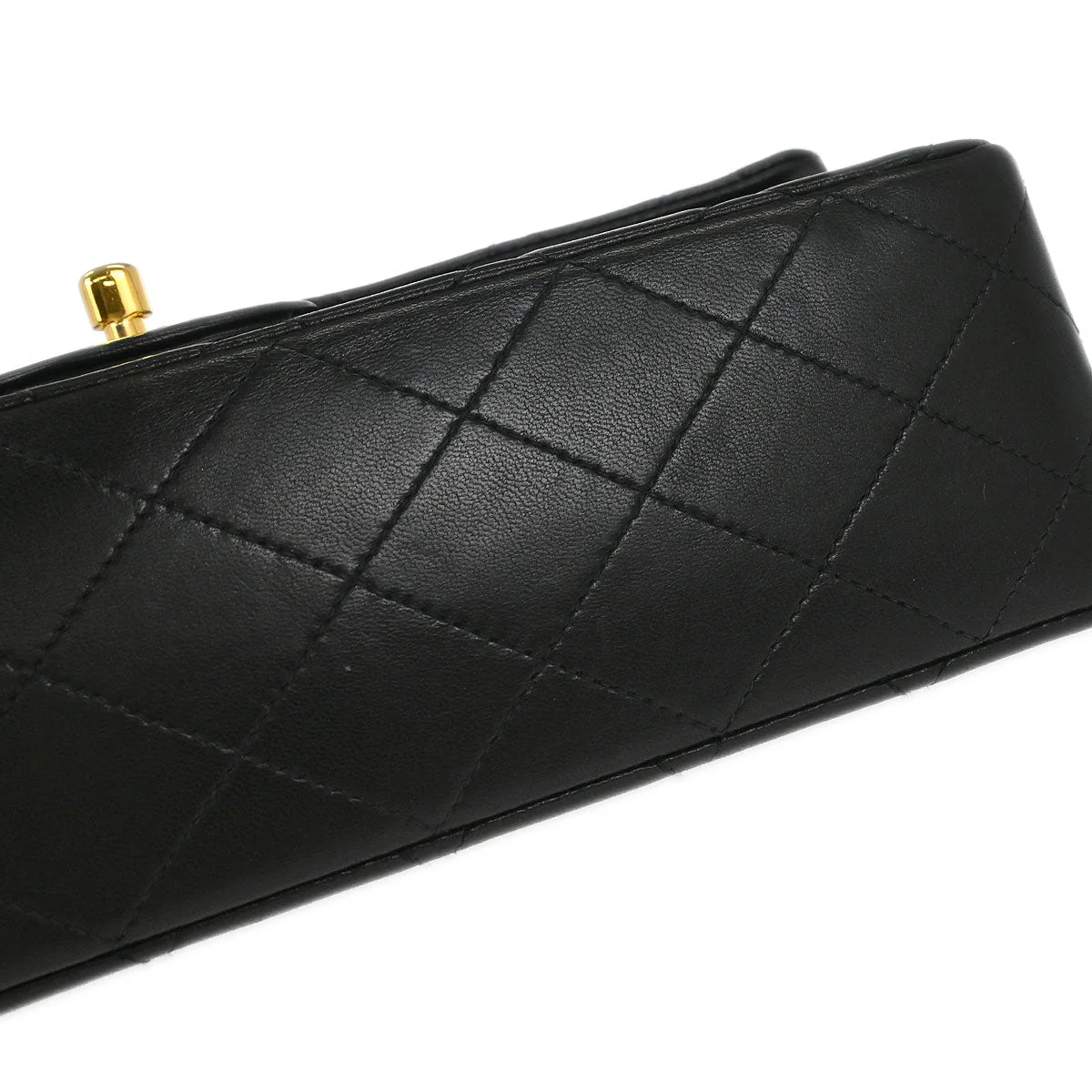 Chanel 1991-1994 Black Lambskin Medium Classic Double Flap Shoulder Bag - Image 3