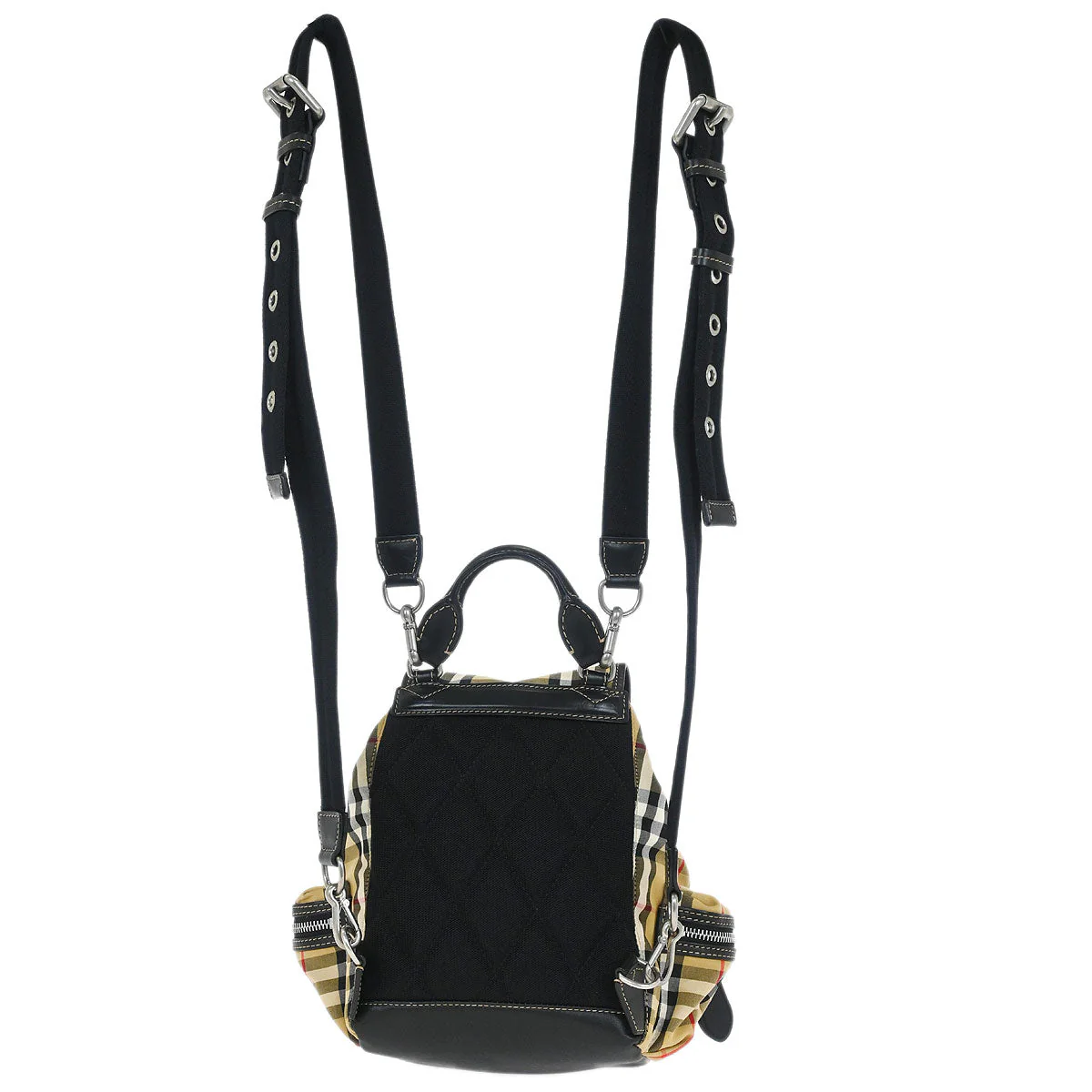 Burberry Beige Black Burberry Check Backpack - Image 2