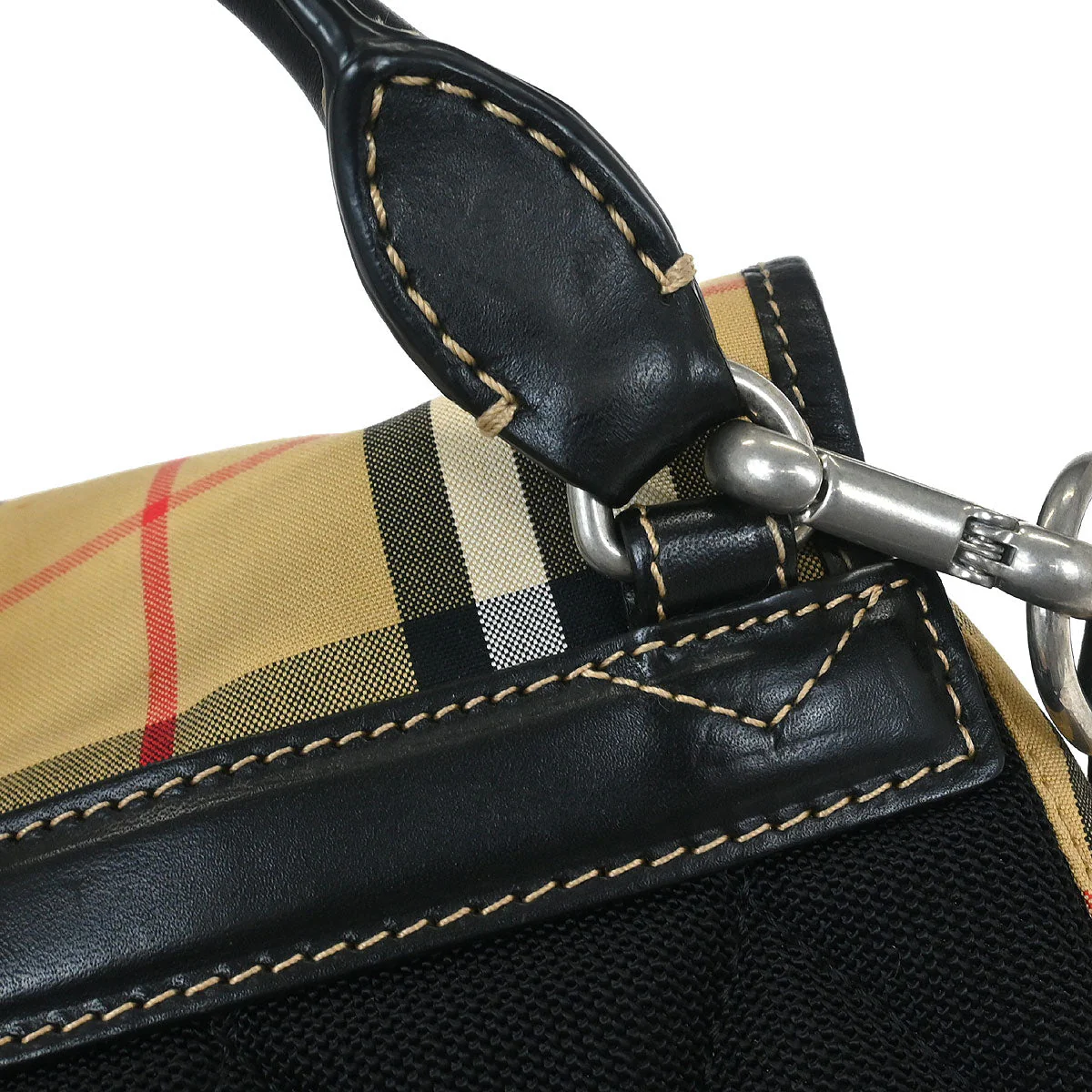Burberry Beige Black Burberry Check Backpack - Image 6