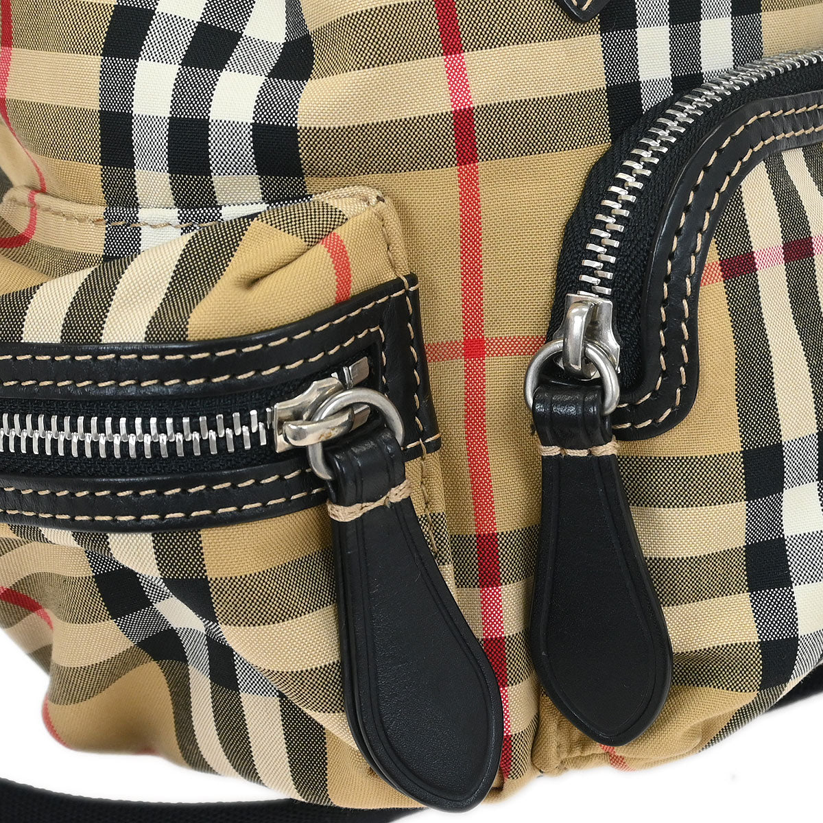 Burberry Beige Black Burberry Check Backpack - Image 7