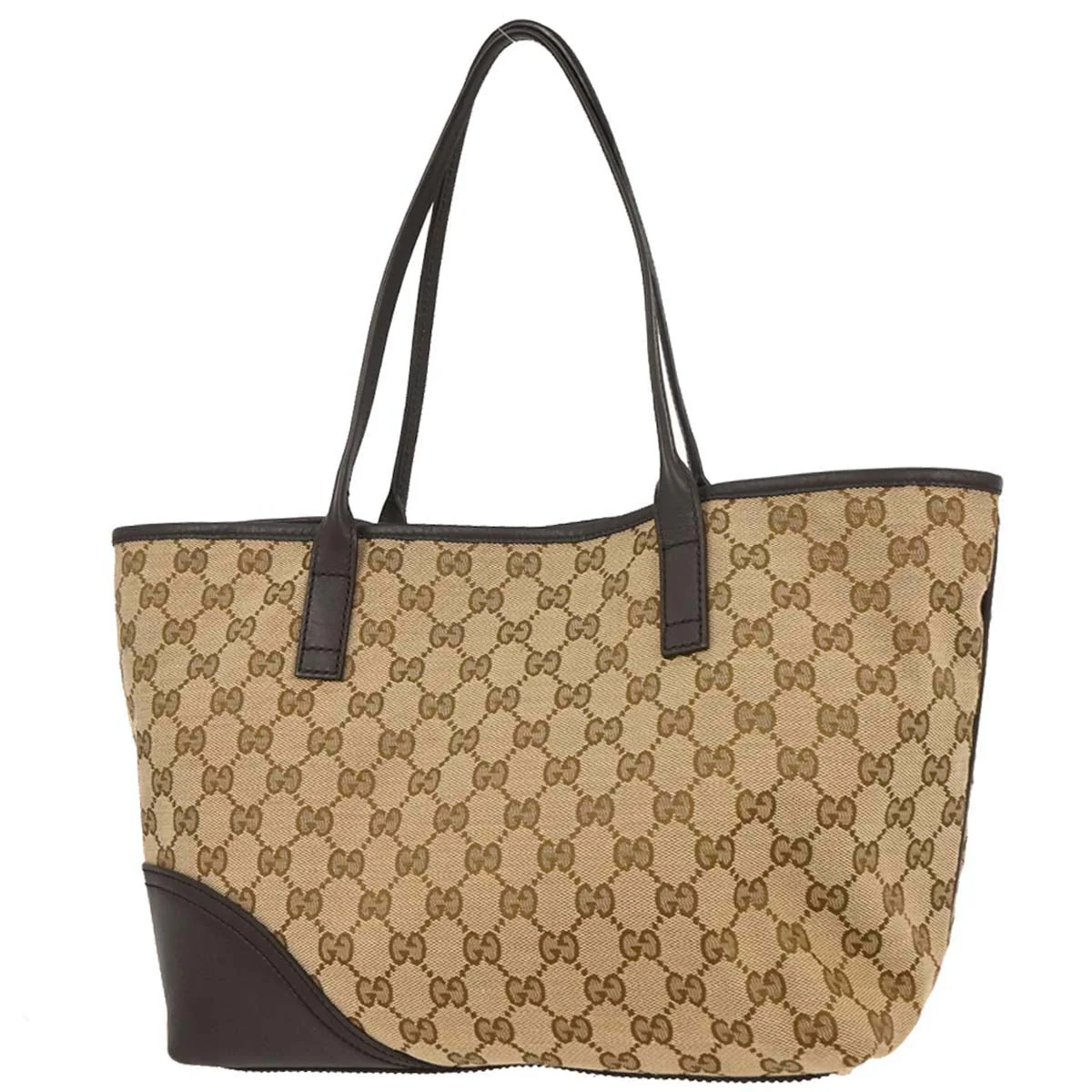 Gucci Brown Beige GG Tote Bag - Image 2