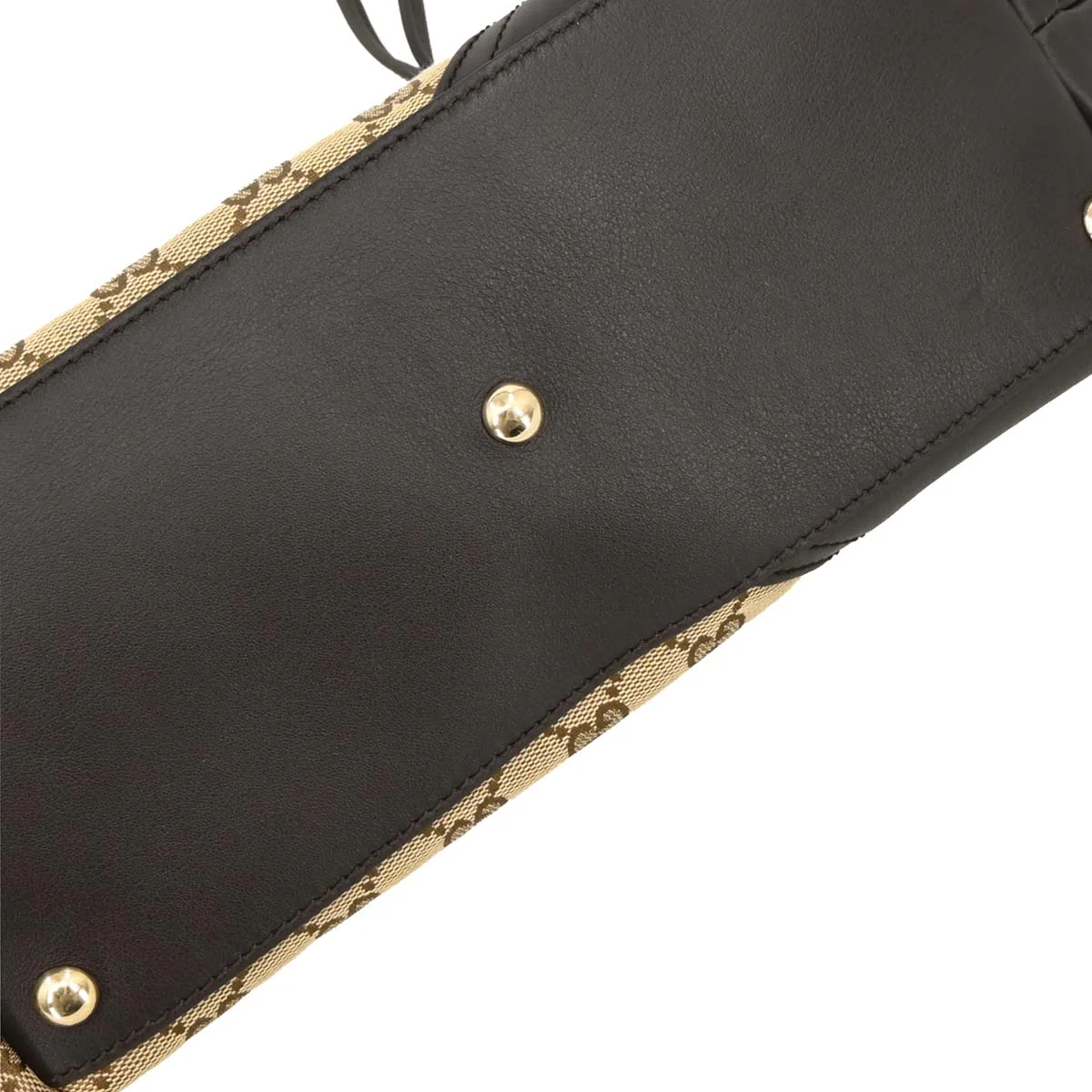 Gucci Brown Beige GG Tote Bag - Image 3
