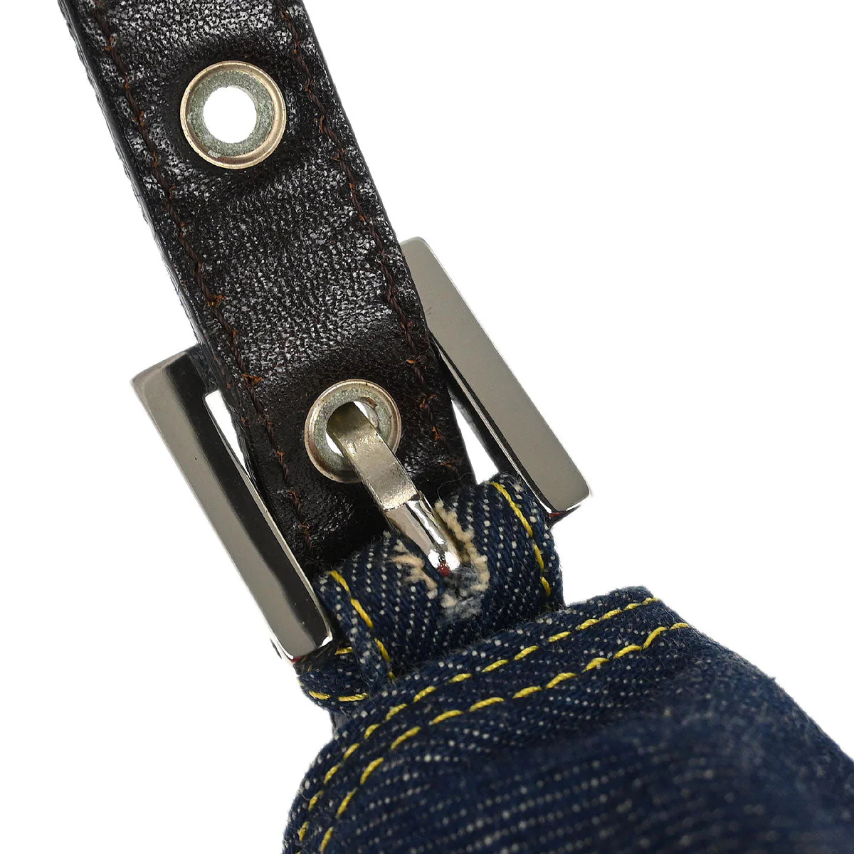 Fendi Navy Denim Baguette Handbag - Image 5