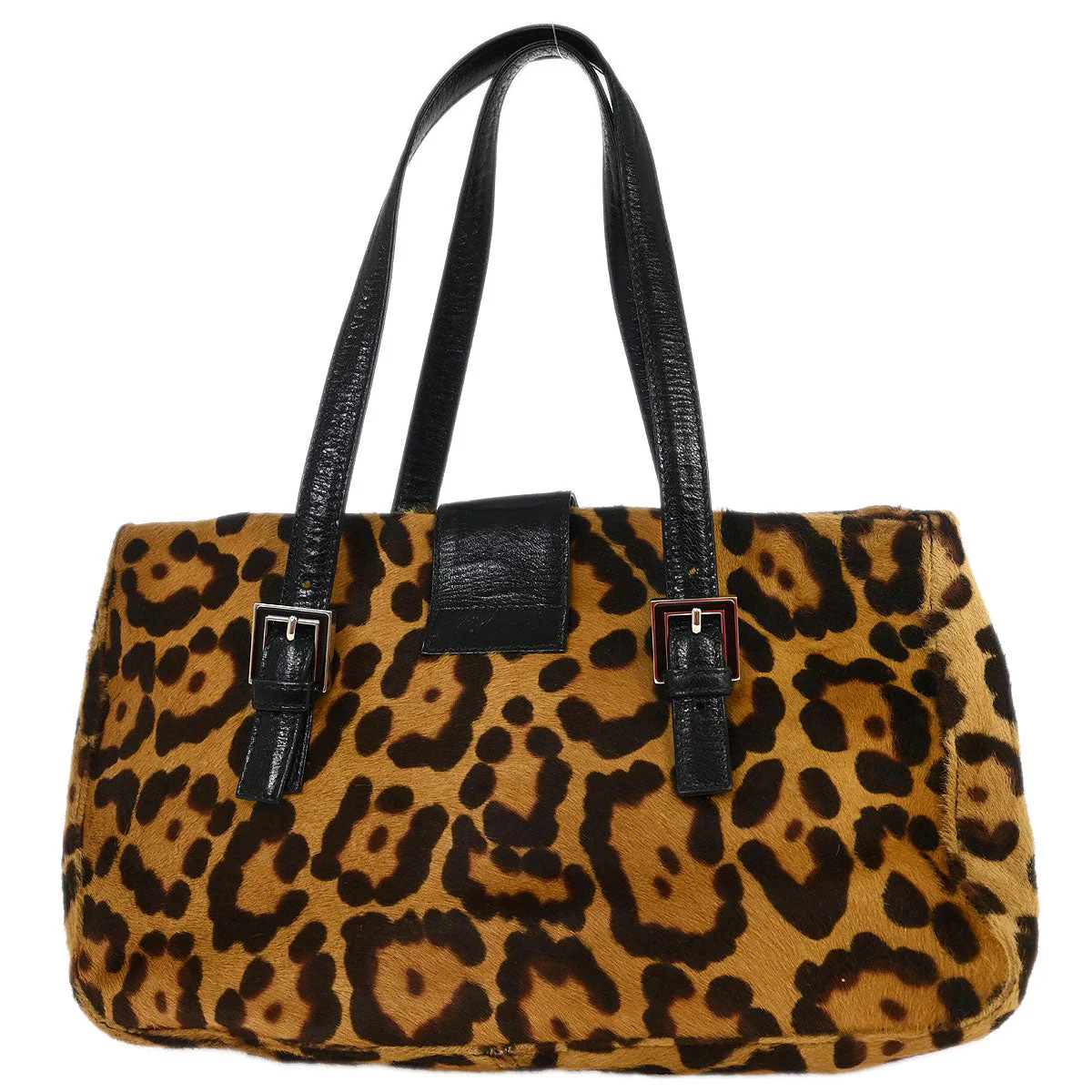 Fendi * Brown Pony Hair Leopard Print Handbag - Image 2