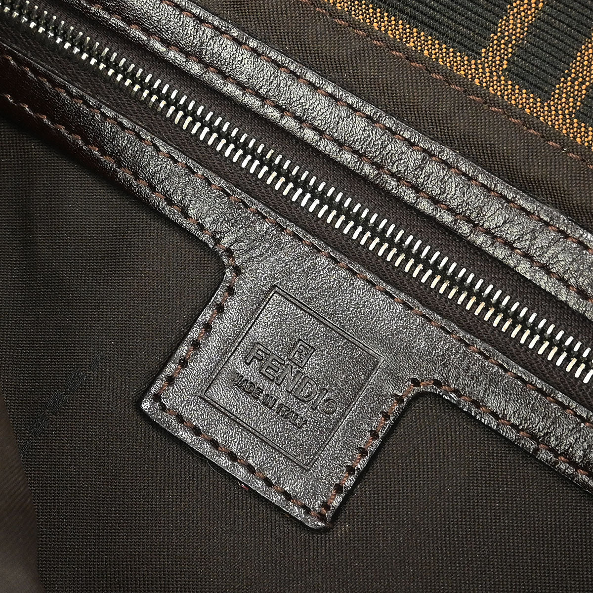 Fendi Brown Canvas Zucca Baguette Handbag - Image 7