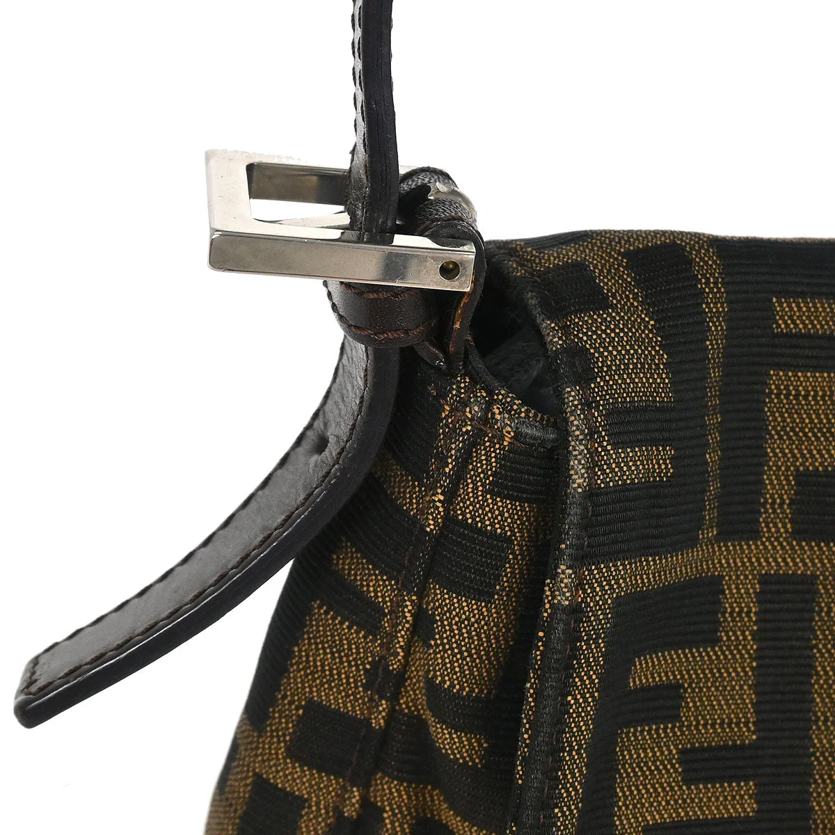 Fendi Brown Canvas Zucca Baguette Handbag - Image 4