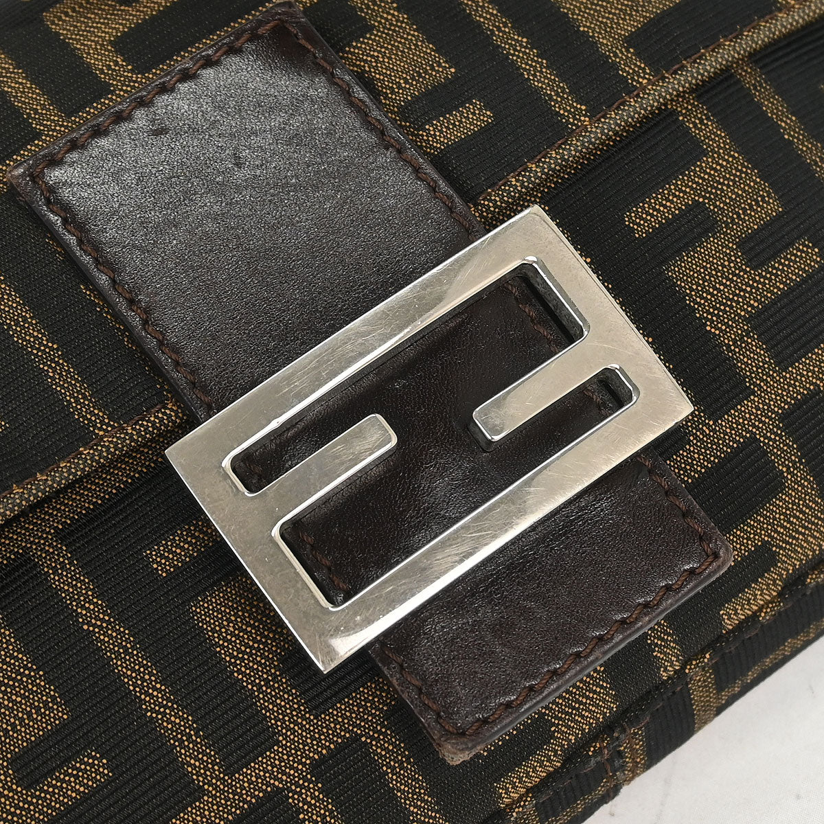 Fendi Brown Canvas Zucca Baguette Handbag - Image 6