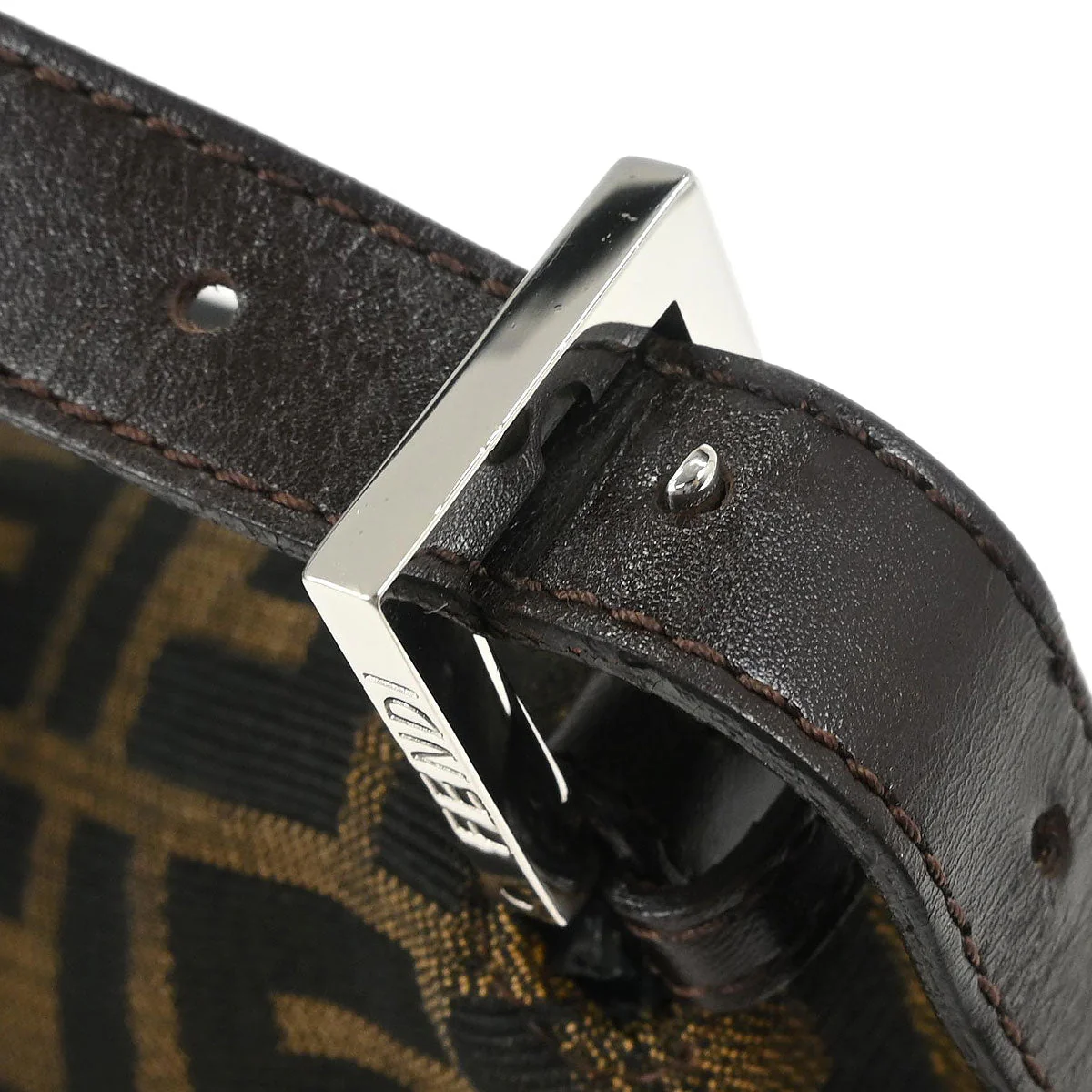 Fendi Brown Canvas Zucca Mamma Baguette Handbag - Image 6