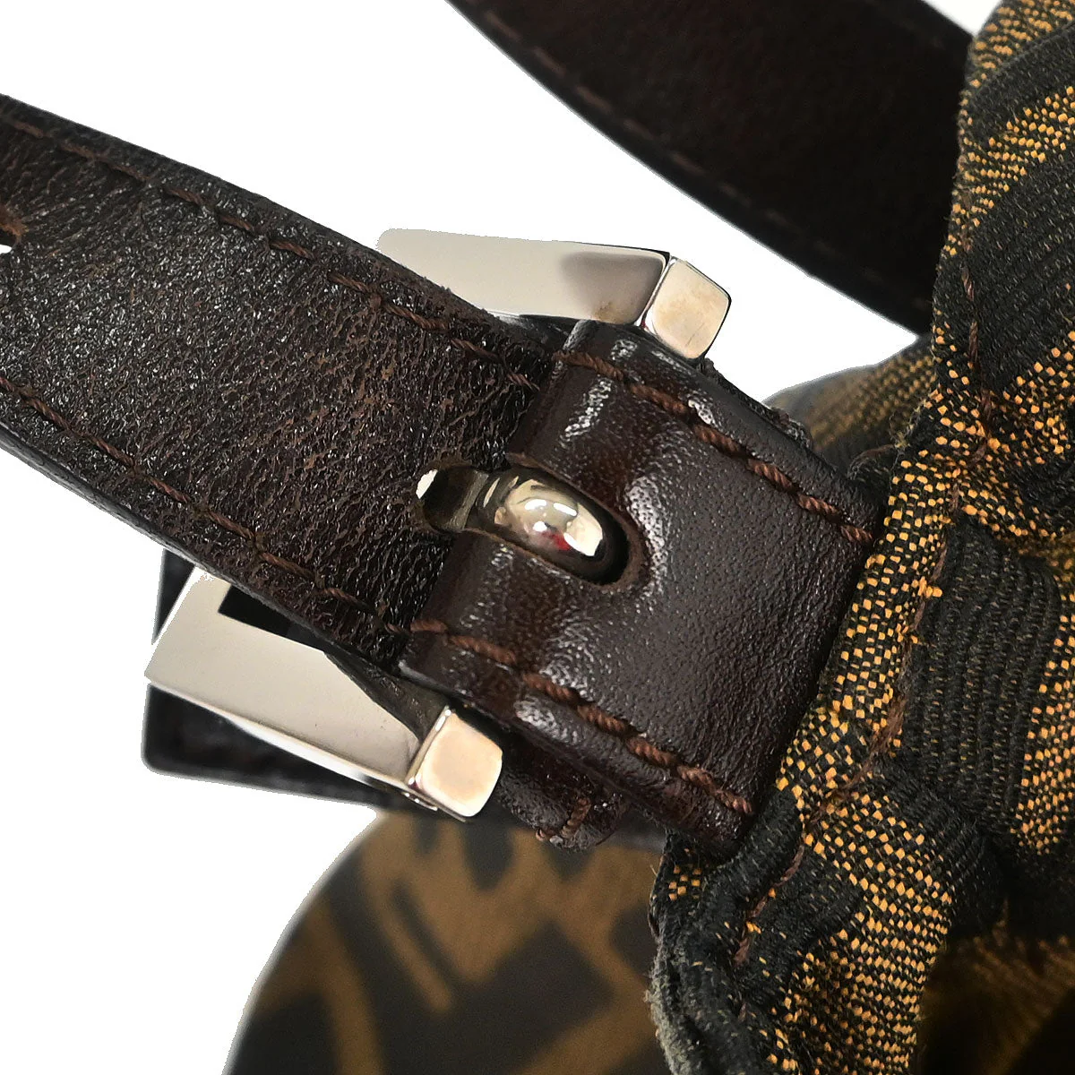 Fendi Brown Canvas Zucca Mamma Baguette Handbag - Image 9