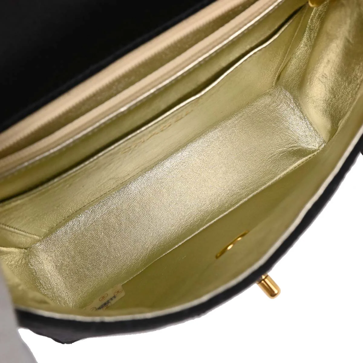 Chanel 1991-1994 Black Satin Mini Classic Square Flap Shoulder Bag - Image 7