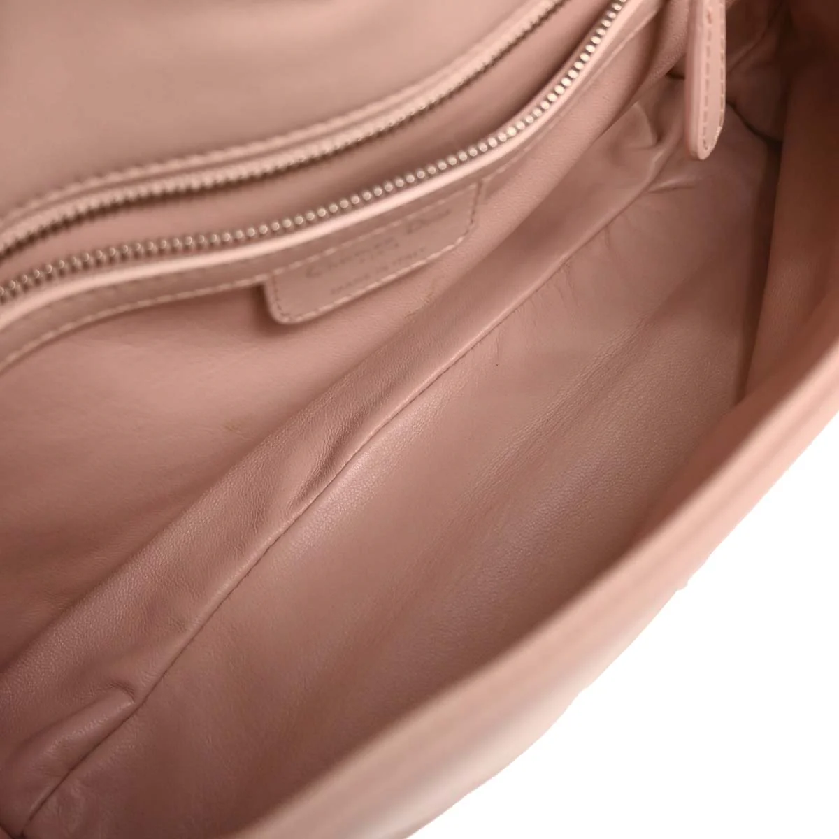 Christian Dior 2009 Light Pink Leather Demi Lune Handbag - Image 8